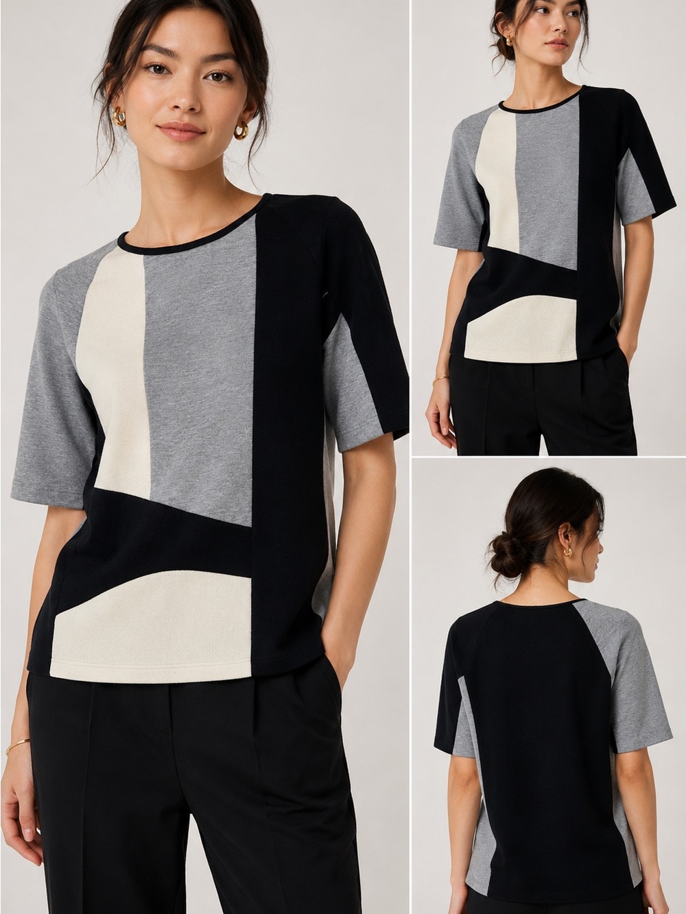Derek Lam New York Colorblock Wool Blend Knit Top Size 10 Made in Italy